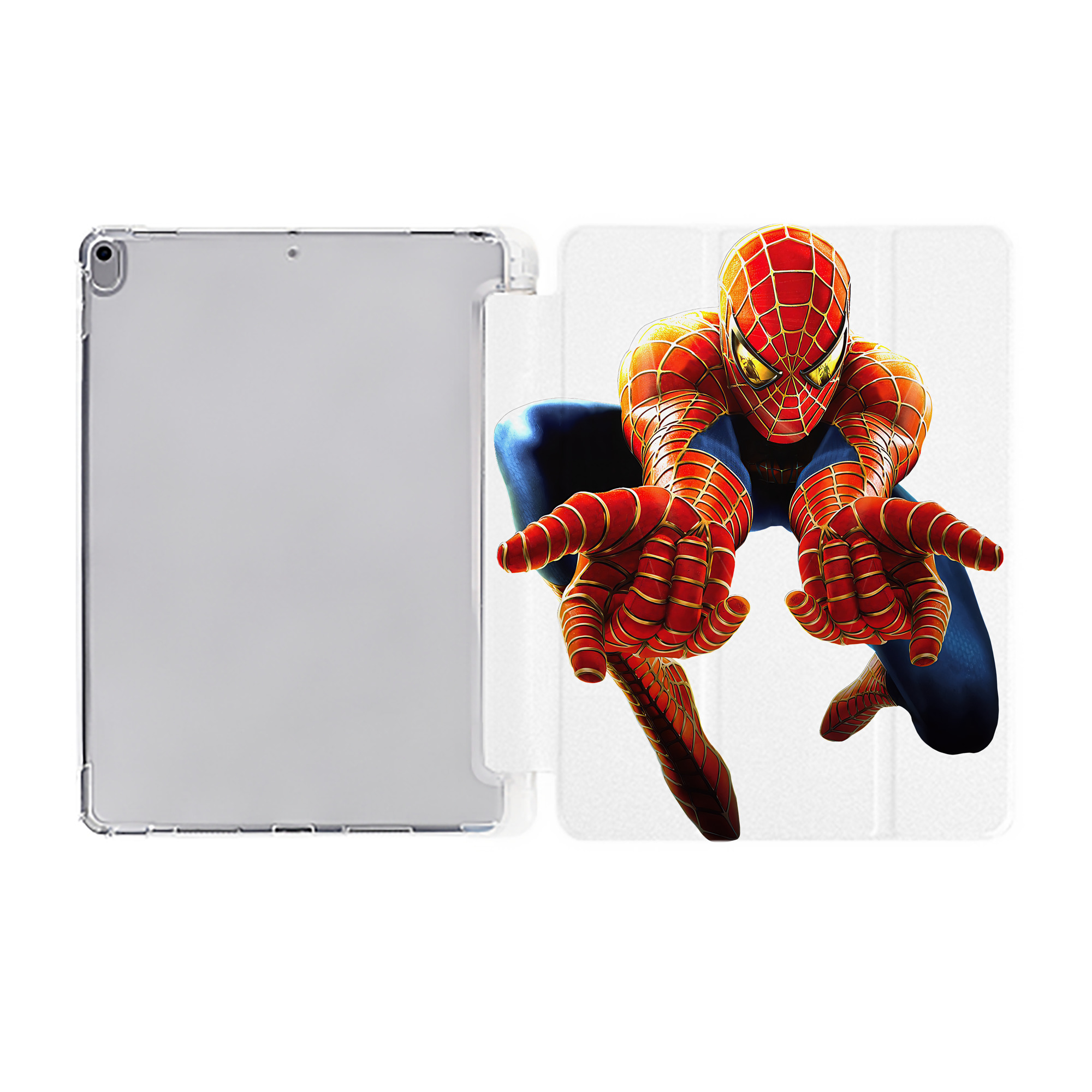 （画像用） Spider Man スパイダーマン IPad ケース ペン収納付き 三つ折りスタンド PUレザー×シリコン 対応機種9.5/10.5/10.9インチ